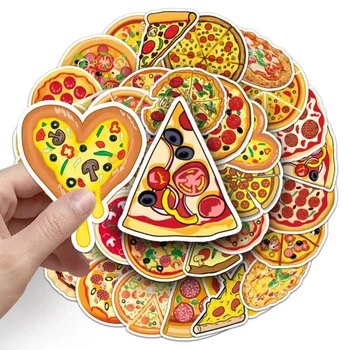 10/50Pcs Farebné Pizza Cartoon Potraviny, Personalizované detské Dekorácie Vody Pohár Batožiny Telefón Prípade Kufor Nepremokavé Nálepky
