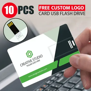 10PCS/VEĽA 100% kapacitu 4 GB 8 GB 16 GB 32 gb kreditnej karty, USB Flash Disk prispôsobené logo kvalitné Kreatívne kl ' úč