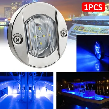 12V Pozičné Svetlo S Skrutky, ABS Materiálu Kolo Yacht Marine Loď Biela/Modrá LED Hodí Pre Zdvorilosť Svetlo, Zdobiť Svetlo
