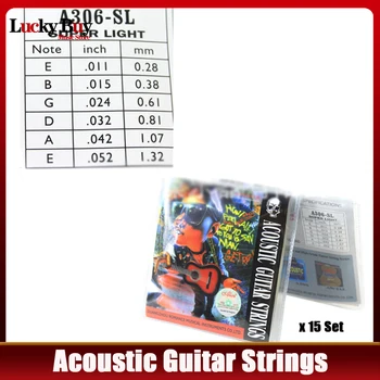 15set Alice A306 Akustické Gitarové Struny 6pcs/set s 1-6. Guitarra Reťazce