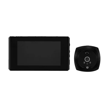 1Set PIR Dvere Oko Elektronické Peephole Dvere Camera Viewer 4.5 Palcový LCD Displej Digitálny Zvonček Čierna