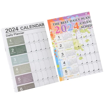 2 Ks 2024 Celý Rok anglická Verzia Stolový Kalendár kórejský Ploche Steny Tvorivé Jednoduchý Plánovač 2 ks Balíček Decor Zavesenie