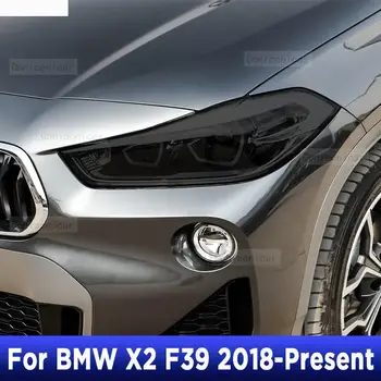 2 Ks M Výkon Auta Svetlometu Ochranný Film Predné Svetlo Transparentné Údené Black TPU Nálepka Pre BMW X2 F39 2018-Súčasnosť