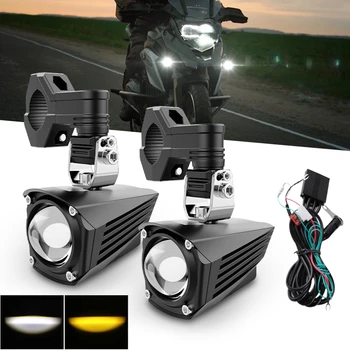 2 ks Motocykel LED Hmlové Svetlá Pomocné Jazdy Svetlo 60W pre BMW R1200GS ADV F800GS F700GS F650GS K1600 Dual Farebné Reflektory
