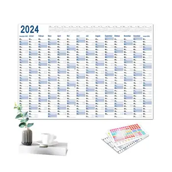365 Dní Roka, Ročný Kalendár Rok Veľké Kalendár 365-Dňový Veľký Plagát, Kalendár S Obojstranné Nálepky Pre Školy