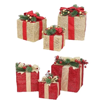 3ks Vianočné Darčekové Krabice Pod Stromom Package Súčasná Výzdoba Domov Záhrada