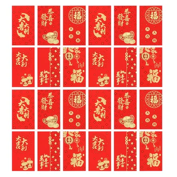 60pcs Festival Červený Vreckový Nový Rok Červené Obálky Čínsky Jarný Festival Ornament Obálky pre peniaze