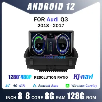 8' Multimediálny Prehrávač, Android 12 Pre Audi Q3 2013 2014 2015 2016 2017 IPS Displej GPS Auto Stereo Rádio Bezdrôtový Carplay Vedúci Jednotky