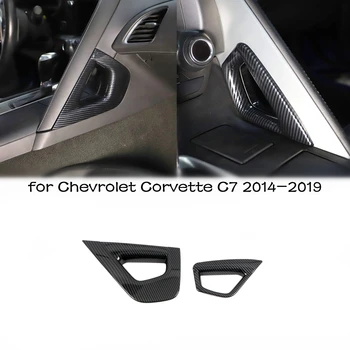 Auto Príslušenstvo pre Chevrolet bol interiér C7 2014-2019 Uhlíkových Vlákien Vytlačené Interiéru Co-pilot Centrum Rukoväť Kryt Výbava 2ks