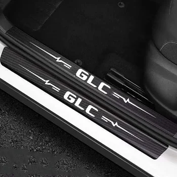 Auto Zadný Kufor Anti-Kopol Ochrany Pásy na Mercedes Benz GLC Logo Uhlíkových Vlákien Dvere, Parapetné Nárazníka Stráže Šúchať Doska Nálepky