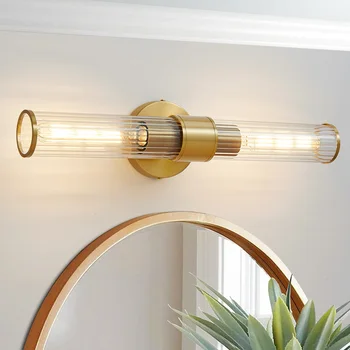 Biewalk LED Kúpeľňa Stenu Sconce Zrkadlo, Lampu, Sklo, Zlato, Toaletný Stolík Lampa Domov Moderné Vnútorné Steny Sconce Svietidlá