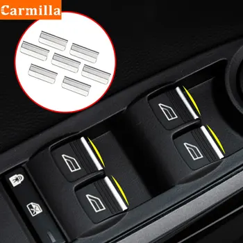 Carmilla 7Pcs/Set Auto Okno Zdvíhacie Tlačidlo Chrome Sequin Výbava Nálepka pre Ford Focus 2 3 MK2 MK3 2005 - 2018 Príslušenstvo