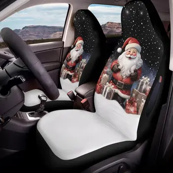 Cartoon Zasnežené Santa Claus autosedačky Kryt Vodotesný Kryt Sedadla s Bočným Airbag Otvory Univerzálny Kryt Sedadla pre Ženy Muži