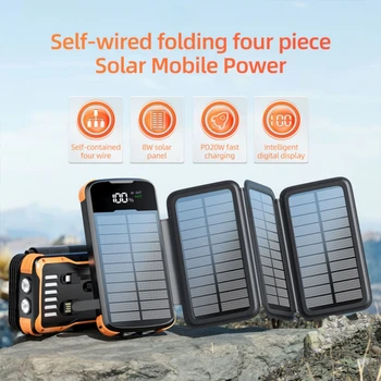 Digitálny Solárne Nabíjanie Poklad Rýchle Nabíjanie s Vysokou Kapacitou So Štyrmi Vodičmi 8W High-Power Skladacia Doska Vonkajšie Mobile Power
