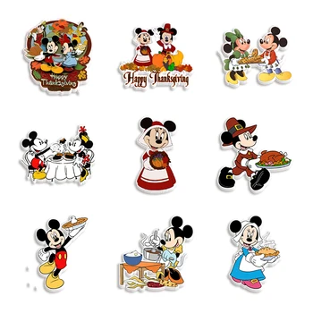Disney Šťastný deň Vďakyvzdania Planárne Kúzlo Mickey Jeseň Živice Flatback remeselníkov Cabochon Zápisník DIY 10 Ks/veľa