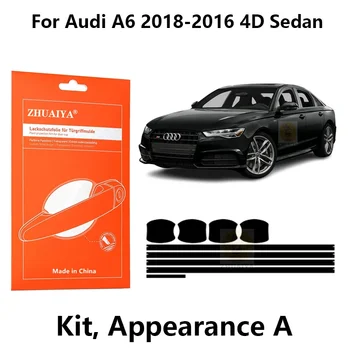Dvere Okraji Stráže kľučky Pohár Farba ochranný Film TPU PPF Pre Audi A6 2005-2018 4D Sedan Sedan auto assecories
