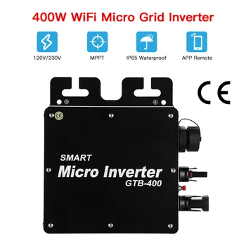 GTB-400 400W Slnečnej Sústavy Micro Invertor MPPT Solárne Converter 22-50VDC Do 120/230VAC Smart Mini Microinverter S WiFi Monitor