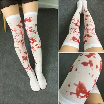 Halloween Kostým pre Ženy Strany Maškaráda Oblečenie Krvavé Ponožky Sestra Pančuchy Krvavé Zombie Krvi Halloween Cosplay Ponožky