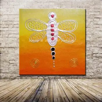 Handpaintied Dragonfly Zvierat, Olejomaľba Na Plátne,Obrazov Na Stenu Pre Obývacia Izba Domáce Dekorácie Umenie Moderné Dekoratívne Obrázok