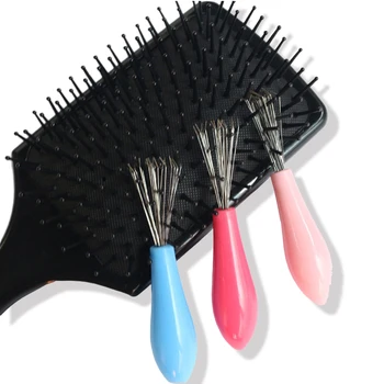 Hrebeň Vlasov Brush Cleaner Plastové Kovové Čistenie Odstraňovač Embedded Nástroj Náhodné Farba Vlasov Kefa Hrebene Starostlivosť O Vlasy Salon Styling Nástroje