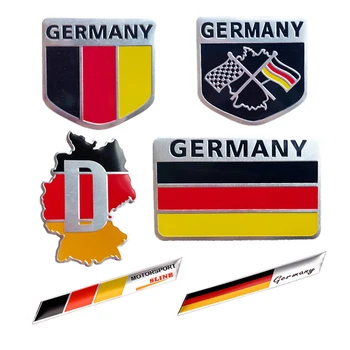 Kovové 3D Nemecko Vlajka Odznak Znak Deutsch Auto Nálepky Kotúča, Mriežka Nárazníka Okno Telo Dekorácie pre Benz VW Audi