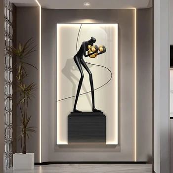 Kreatívne Abstraktný Obrázok Na Výšku Presvetlený Interiér Maľba Led Nástenné Svietidlo Pre Domáce Obývacia Izba Jedáleň Posteli Dekorácie