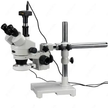 LED Boom Stojan Mikroskopom--AmScope Dodávky 3,5 X-45X LED Boom Stojan Stereo Zoom Mikroskopom + 1,3 MP Fotoaparát