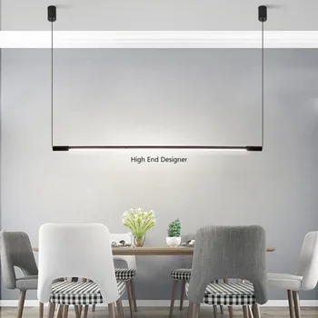 Led Lineárne Prívesok Lampa Stmievateľné Black pre Obývacia Izba Kuchynský Stôl Jedálenský Luster svetelným Dizajnérom Lesk Zariadenia