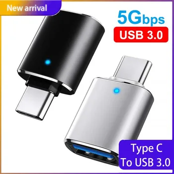 LED USB Adaptér C OTG Typ C Mužov a Žien usb Adaptér Pre Samsung Xiao POCO Konektor Pre Mobilné Telefóny