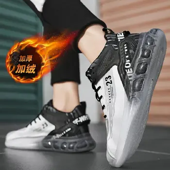 MC1-20 najnovšie hot-predaj velvet bavlna, Topánky kožené športové topánky hrubé-soled trendy topánky členkové topánky velvet pánske topánky