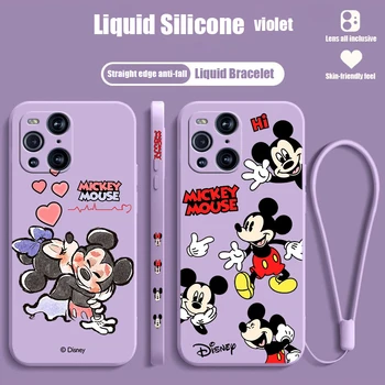 Mickey Mouse Animácie Pre OPPO Nájsť X6 X5 X3 X2 Pro Lite Neo Kvapaliny Vľavo Lano Silikónové TPU Fundas Kryt Telefónu Prípade