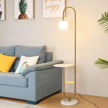 Minimalistický Sklenené Strane Tabuľky LED Poschodí Lampa pre Nordic Obývacia Jedáleň Rohu Spálne Hotel Art Decor Mramoru Čaj Creative