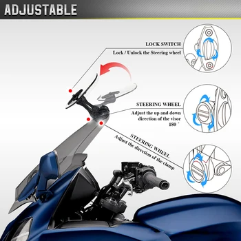 Motocykel čelné sklo Nástavec univerzálny nastaviteľný klip na sklo Slnečná clona Pre HONDA Forza 750 Honda Forza CB190R NC700