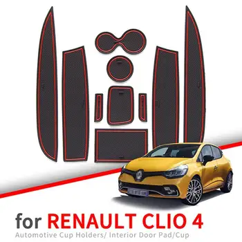 Na Renault Clio 4 Anti-Slip Brány Slot Pohár Mat Dvere Groove protišmyková Podložka Interiéru Automobilu-styling Príslušenstvo Dráha Rohože