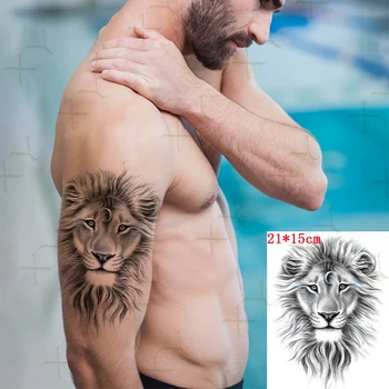 Nepremokavé Dočasné Tetovanie Nálepky Mesiac Lion King Flash Tattos Krídlo Anjela Kvet, Vták Body Art Rameno Falošné Tetovanie Ženy Muži