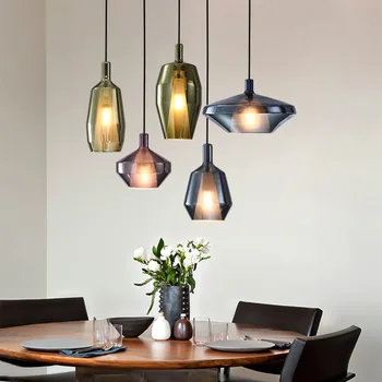 Nordic LED Sklenený Prívesok Lampy, Lustre Visí Svetlá pre Spálne, Obývacia Izba, Kuchyňa, Reštaurácia, Domáce Výzdoba Svietidlo