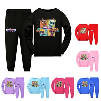 Nové Super Mačiatok Dieťa Pyžamo Deti Sleepwear pre Chlapcov 2-16 Rokov Detské Bavlnené Oblečenie Sady Jeseň Odev Dospievajúce Dievčatá Pyjamas