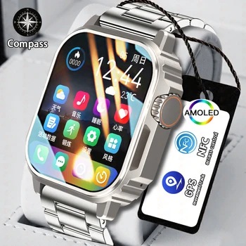 Nové Vojenské Vonkajšie Smart Hodinky Muži Ženy AMOLED Displej Kompas Siri Hlas, NFC, GPS Športové Sledovať Bluetooth Hovor Smartwatch 2023