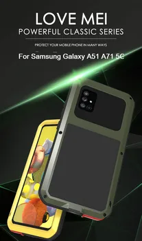 Nový Samsung Galaxy A51 A71 5G Prípade Výkonný Shockproof Kovové Brnenie Vodotesný Telefón puzdro Pre Galaxy A71 A51 5G