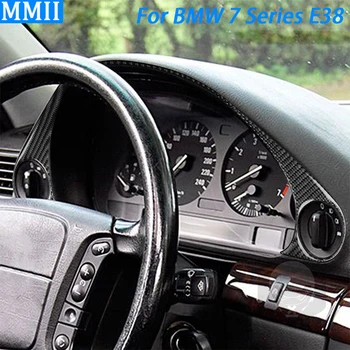 Pre BMW 7 Series E38 1994-2001 Uhlíkových Vlákien Tabuli Rýchlomer Panel Výbava Kryt Auto, Interiér Dekorácie Doplnky Nálepky