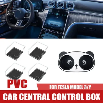Pre Tesla Model 3/Y Akryl Transparentný Centrálne Riadenie Úložný Box Panda Držiak Opierkou Box