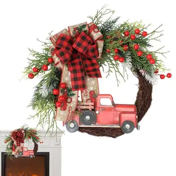 Predné Dvere Vianočné Vence Elegantné A Umeleckých Opakovane Veniec S Truck Vianočné Dekorácie Pre Vstupná Veranda, Predné Dvere