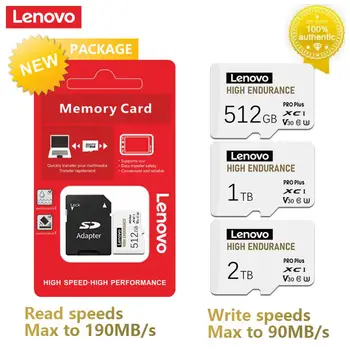 Pôvodné Najnovšie Lenovo Micro SD TF Karty 2TB 1 TB Class10 TF Karta 512 gb diskom 256 GB Max 190Mb/s, Pamäťová Karta Pre Smartphone A Tablet