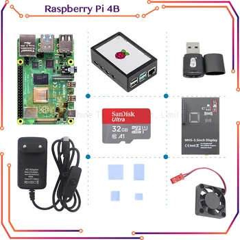 Raspberry Pi 4 Palube 3,5 palcový Dotykový displej + Puzdro + Napájací zdroj + SD Karta + Chladič pre 2GB 4GB 8GB RPI 4B Pi4