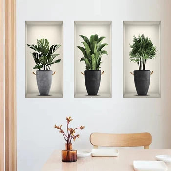 Rastlina Vzor Nálepky na Stenu Samolepiace PVC Umenie Kotúča, Obývacej Izby, Spálne, Kancelárie