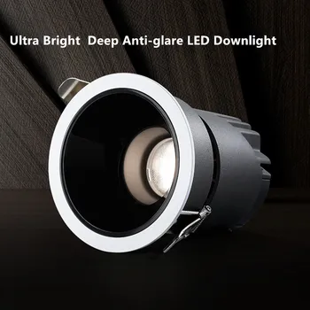 Stmievateľné Uhol Nastaviteľný Anti-Glare LED COB Zapustené Downlight15W 10W Teplá Studená Biela Stropné Svietidlo Bodové Svetlo AC85-260V