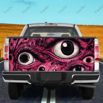 Strašidelné Oči Peering V Tme Truck zadných dverí Zábal Profesionálnej kvality Materiálu, Univerzálne vhodné pre Plnú Veľkosť Vozíky Poveternostným vplyvom