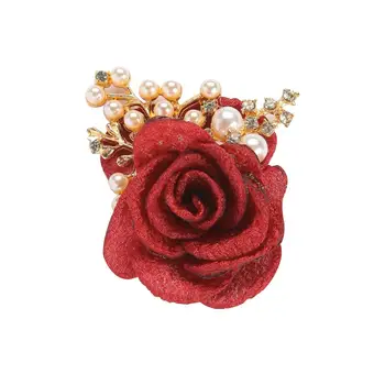 Svadobné Boutonniere Rose Pearl Prsia Svadobné Zápästie Kvety Decor Simulovať Kvety Náramok pre Svadobné Príslušenstvo