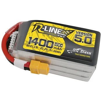 TATTU R-Line Verzia 5.0 22.2 V 1400mAh 150C 6S LiPo Batérie XT60 Konektor pre Nazgul5 V3 HD RC Drone FPV Racing