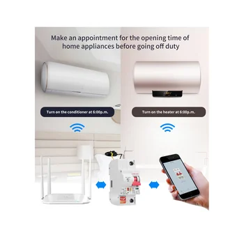 Tuya 40A WiFi Smart Istič Automatické Prepínanie proti Preťaženiu, skratu Ochrana pre Amazon, Google Domov(4P)